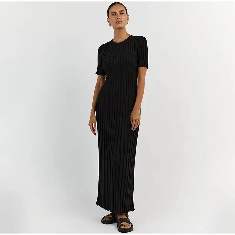 Ribbed Maxi Jurk